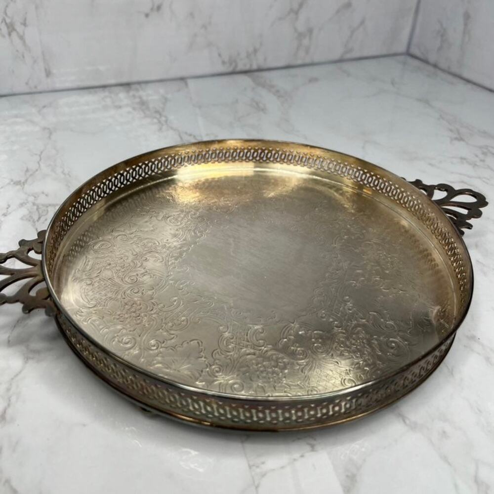 Vintage Crescent 9207 Silver Plate Footed Serving Dish